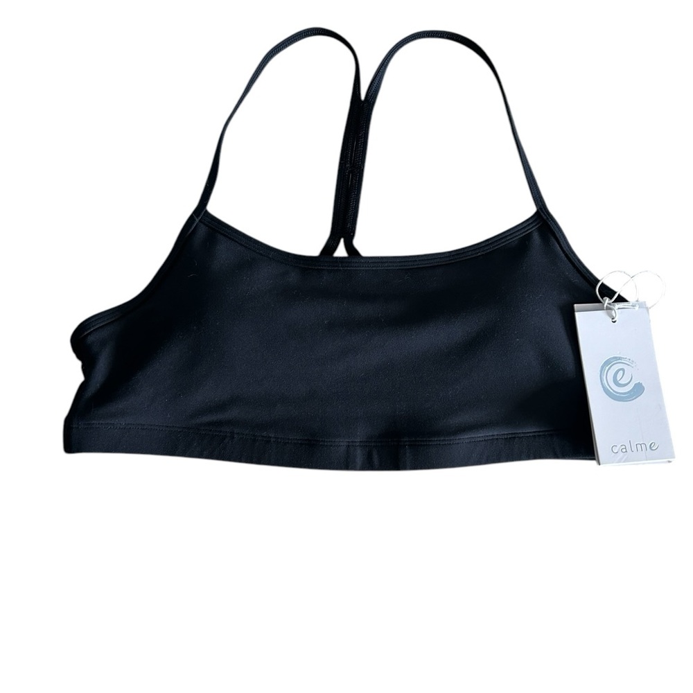 CALME by JOHNNY WAS Black Endurance Sports Bra New With Tags Large